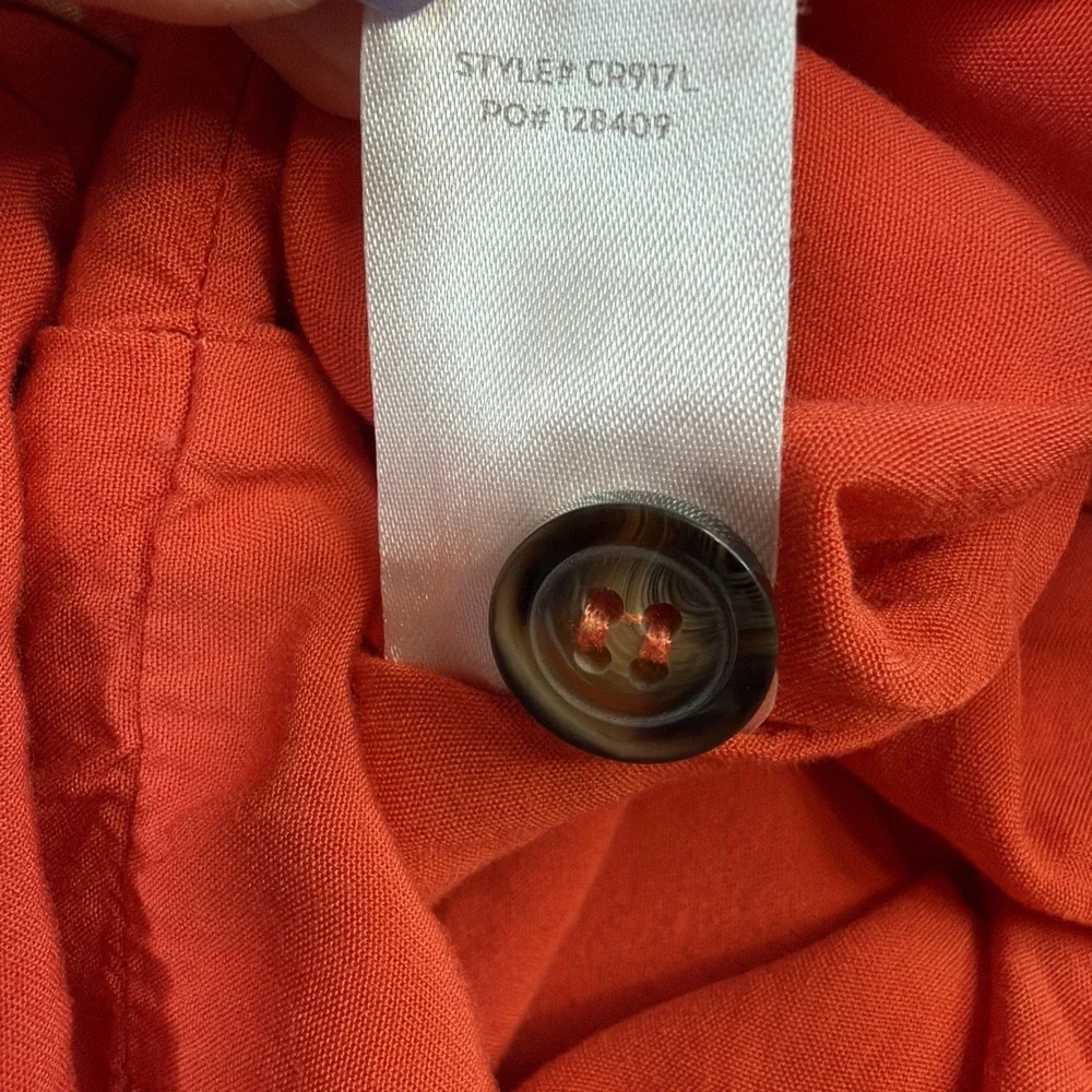 Lulu's Women's Floral Romper Medium Orange Rayon Button Front Sleeveless Boho - Picture 7 of 11